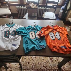Miami Dolphins Vintage Football Kids Size L Reebok Chris Chambers #84 Jersey Lot